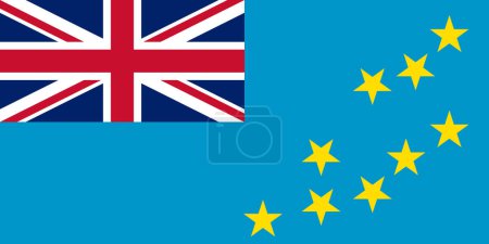 Illustration for High detailed flag of Tuvalu. National Tuvalu flag. Oceania. 3D illustration. - Royalty Free Image