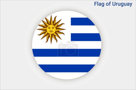 Ilustración de Alta bandera detallada de Uruguay. Bandera Nacional Uruguay. Sudamérica. Ilustración 3D. - Imagen libre de derechos
