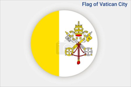 Illustration for High detailed flag of Vatican City. National Vatican City flag. Europe. 3D illustration. - Royalty Free Image