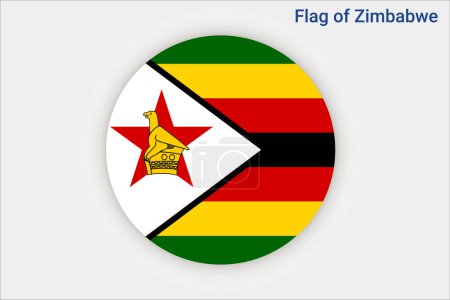 Ilustración de Alta bandera detallada de Zimbabwe. Bandera nacional de Zimbabue. ¡África! Ilustración 3D. - Imagen libre de derechos