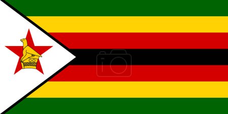 Ilustración de Alta bandera detallada de Zimbabwe. Bandera nacional de Zimbabue. ¡África! Ilustración 3D. - Imagen libre de derechos