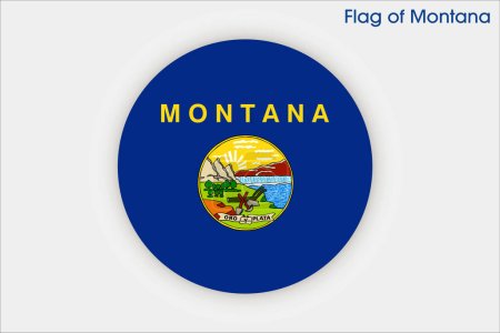 Ilustración de Alta bandera detallada de Montana. Bandera del estado de Montana, bandera nacional de Montana. Bandera del estado Montana. Estados Unidos. Estados Unidos. - Imagen libre de derechos