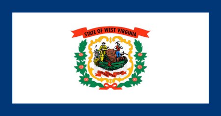 Illustration for High detailed flag of West Virginia. West Virginia state flag, National West Virginia flag. Flag of state West Virginia. USA. America. - Royalty Free Image