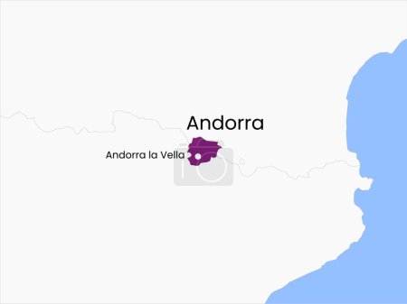 High detailed map of Andorra. Outline map of Andorra. Europe