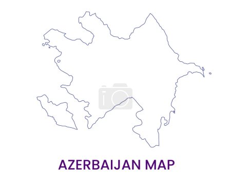 Illustration for High detailed map of Azerbaijan. Outline map of Azerbaijan. Europe - Royalty Free Image