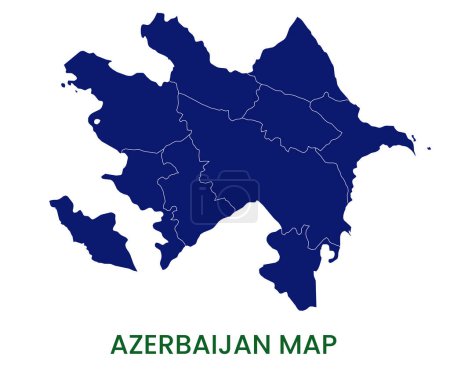 High detailed map of Azerbaijan. Outline map of Azerbaijan. Europe