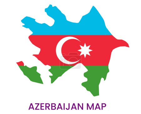 High detailed map of Azerbaijan. Outline map of Azerbaijan. Europe