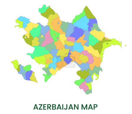 Hoch detaillierte Karte von Aserbaidschan. Übersichtskarte von Aserbaidschan. Europa