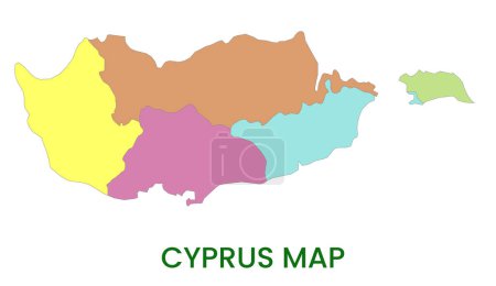 High detailed map of Cyprus. Outline map of Cyprus. Europe