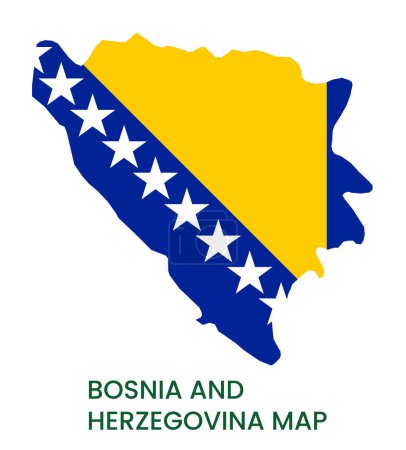 High detailed map of Bosnia and Herzegovina. Outline map of Bosnia and Herzegovina. Europe