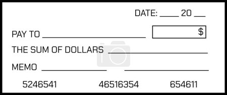 Illustration for Blank Check Vector Design, Blank Money Check, Checkbook Template for Currency Payment Coupons and Money Check Background - Royalty Free Image