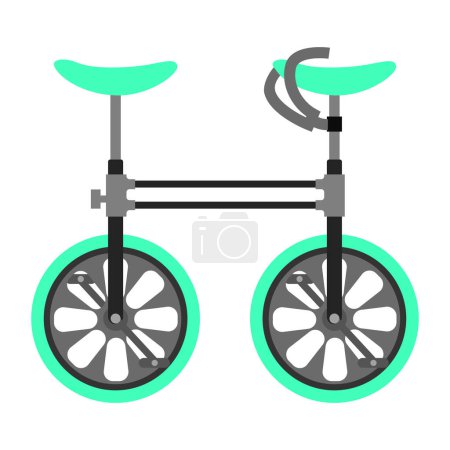 Téléchargez les illustrations : Illustration vectorielle de la vue latérale du monocycle jumeau sur fond blanc - en licence libre de droit