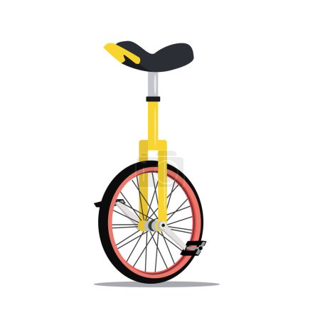 Téléchargez les illustrations : Illustration vectorielle plate de la vue latérale de l'icône monocycle - en licence libre de droit