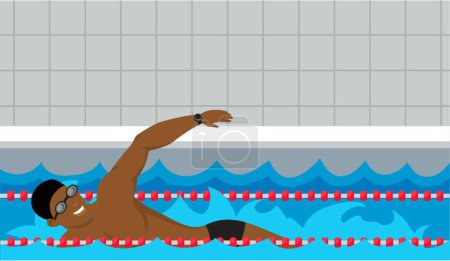Téléchargez les illustrations : Icône de natation papillon, athlète masculin - en licence libre de droit