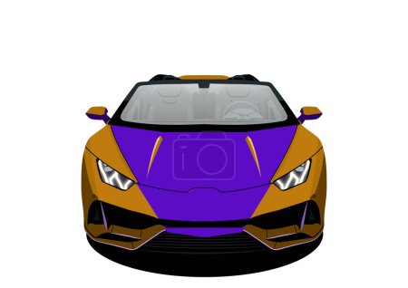 Ilustración de Modelo de un coche deportivo, vista frontal. Lamborghini aventador. - Imagen libre de derechos