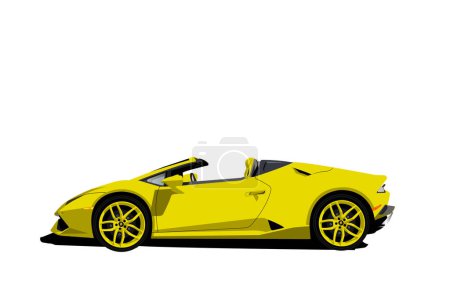 Téléchargez les illustrations : Illustration vectorielle Lamborghini jaune - en licence libre de droit