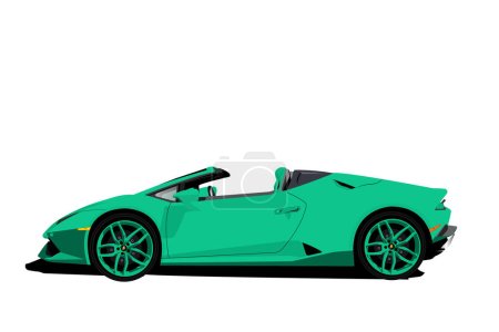 Téléchargez les illustrations : Lamborghini Gallardo Vecteur de vue latérale - en licence libre de droit
