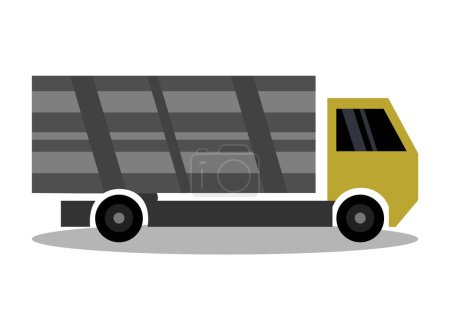 Ilustración de Ilustración plana del camión de reparto sobre fondo de color blanco. - Imagen libre de derechos