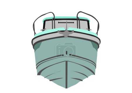 Ilustración de Ilustración vectorial de la vista frontal del crucero de cabina en icono redondo con fondo de color blanco. - Imagen libre de derechos