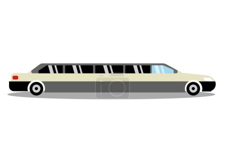 Ilustración de Ilustración plana del coche de lujo más largo blanco - Imagen libre de derechos
