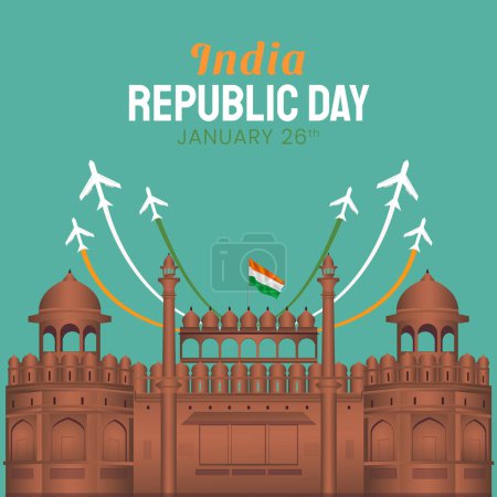 Téléchargez les illustrations : Contexte du vecteur Jour de la République de l'Inde - en licence libre de droit