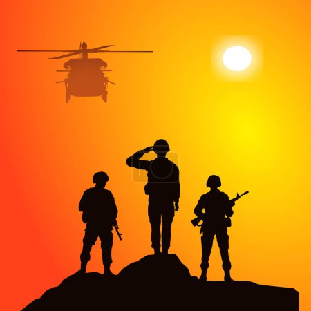 Illustration for Indian army day vector poster design - Royalty Free Image