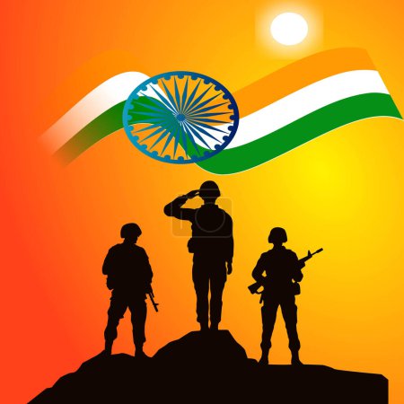Illustration for Vector Illustration For Indian Army Day - Royalty Free Image