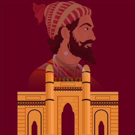 Illustration for Vector illustration concept of chhatrapati shivaji maharaj jayanti - Royalty Free Image