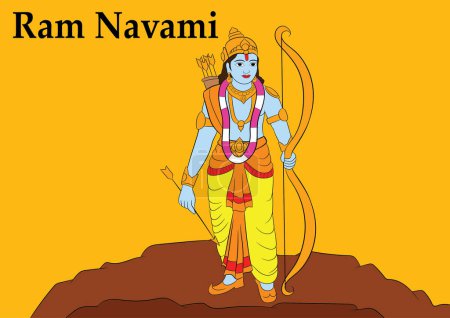 Illustration for Happy Ram Navami Vector Illustration Of Lord Rama - Royalty Free Image
