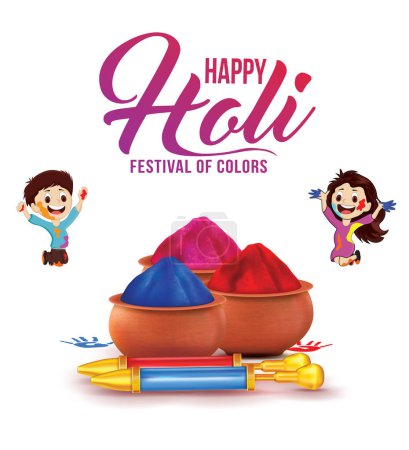 Illustration for Vector Illustration Of India Festival Of Color Happy Holi Background - Royalty Free Image