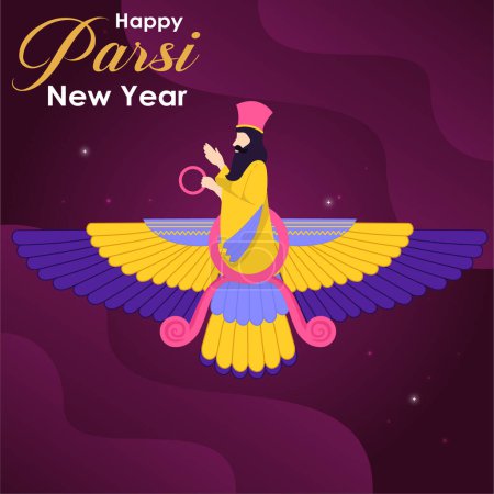 Ilustración de Feliz año nuevo de Parsi Navroz Mubarak Celebración Vector Ilustración - Imagen libre de derechos