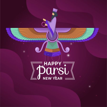Ilustración de Feliz año nuevo de Parsi Navroz Mubarak Celebración Vector Ilustración - Imagen libre de derechos