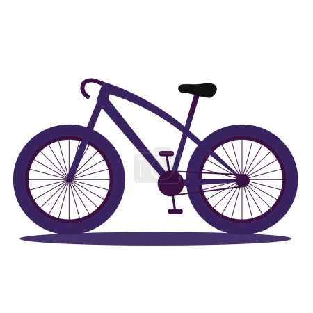 Illustration vectorielle plate de la vue latérale du vélo de montagne ou de saut utilisé par le sportif.