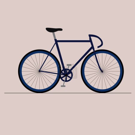 Illustration for Flat vector illustration of side view of mountain or jump bicycle used by sportsperson. - Royalty Free Image