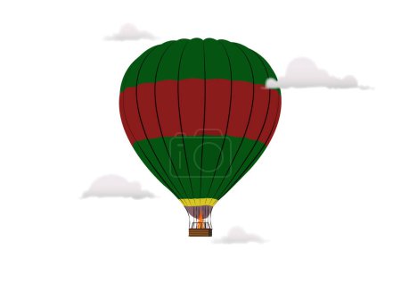  Flat vector illustration of colorful hot air balloon