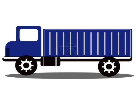 Ilustración de Ilustración plana de camión de carga largo - Imagen libre de derechos