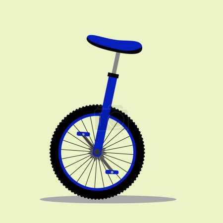 Illustration vectorielle de la vue latérale du monocycle.
