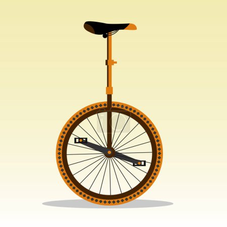 Illustration vectorielle de la vue latérale du monocycle.