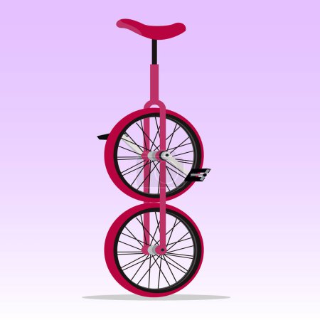 Illustration for Vector illustration of side view of two-wheeler unicycle or giraffe unicycle used for balancing activity - Royalty Free Image