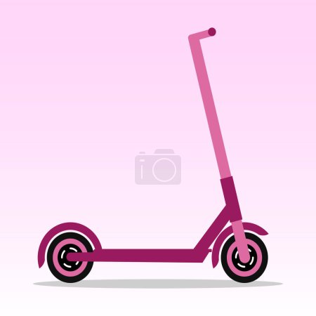 Vector illustration of side view of kick or eco scooter icon.