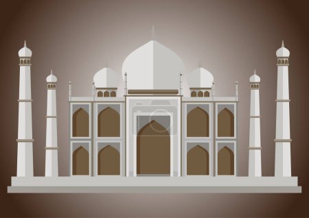 Most Famous World Landmark Vector Illustration Of Taj Mahal