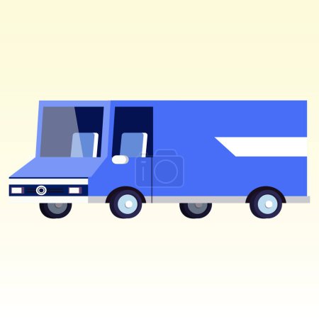 Illustration for Flat illustration of blue truck - Royalty Free Image