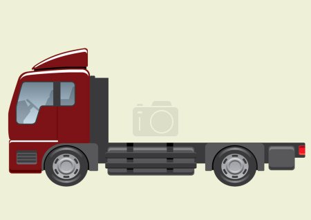 Illustration for Flatbed trailer truck vector - Royalty Free Image