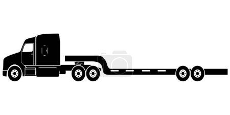 Illustration for Vector cargo delivery truck with platform - Royalty Free Image