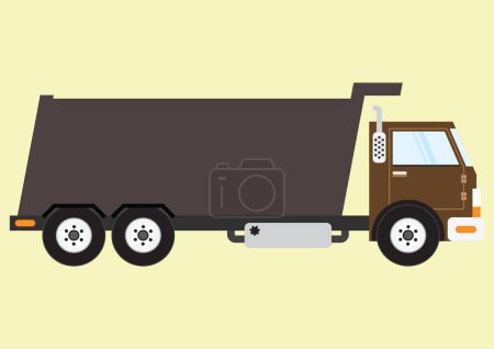 Ilustración plana de camión de carga largo