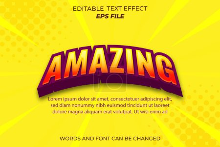 Ilustración de Efecto de texto increíble, fuente editable, tipografía, texto 3d. plantilla de vector - Imagen libre de derechos