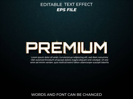 Téléchargez les illustrations : Effet texte premium, modifiable par police, typographie, texte 3d. - en licence libre de droit