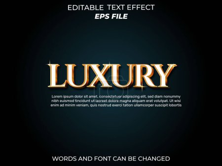 Téléchargez les illustrations : Effet texte luxe, police modifiable, typographie, texte 3d. modèle vectoriel - en licence libre de droit