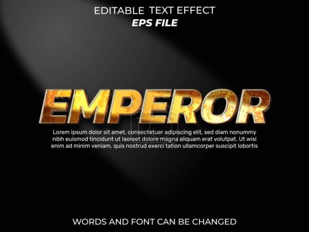 Illustration for Emperor text effect, font editable, typography, 3d text. vector template - Royalty Free Image