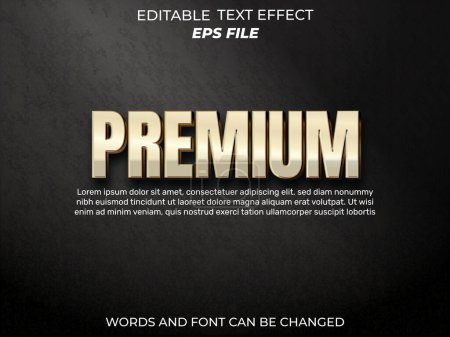 Téléchargez les illustrations : Effet texte premium, police modifiable, typographie, texte 3d. modèle vectoriel - en licence libre de droit